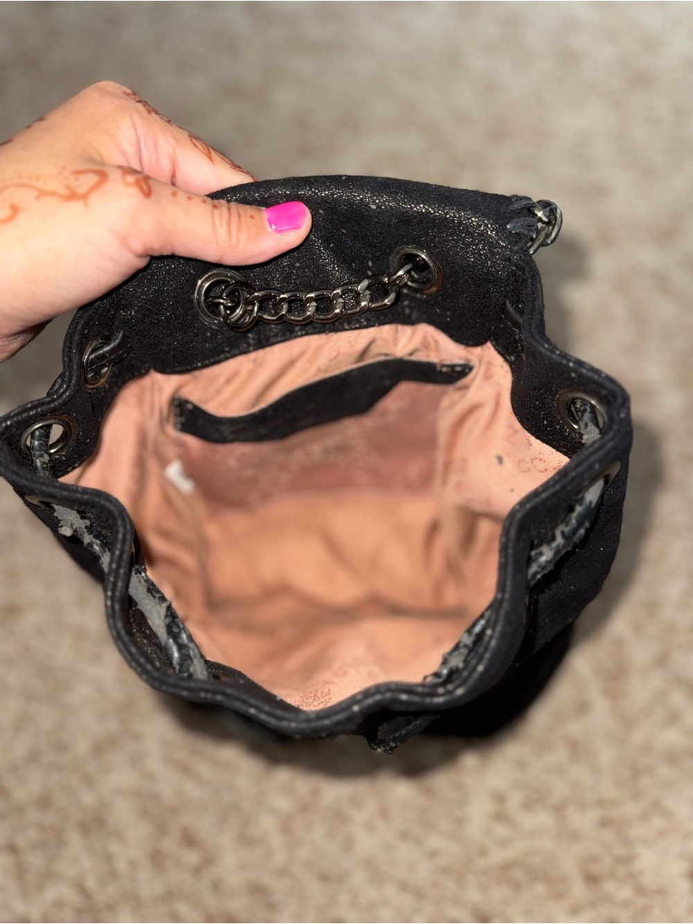Stella McCartney Black Chain-Trim Shoulder Bag FLAWS - Picture 4 of 8